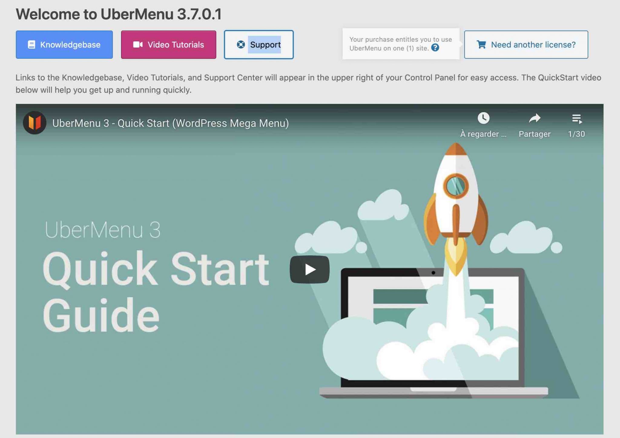 La documentation d'UberMenu