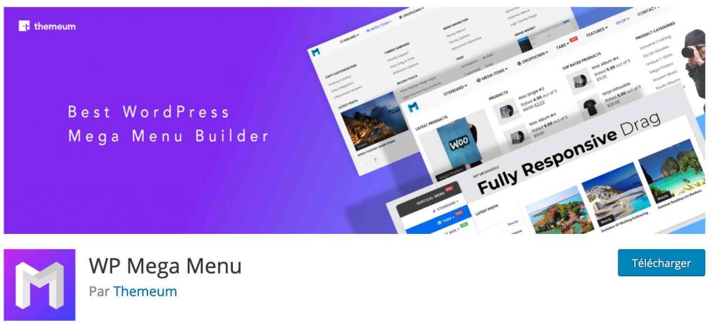 L'extension WP Mega Menu