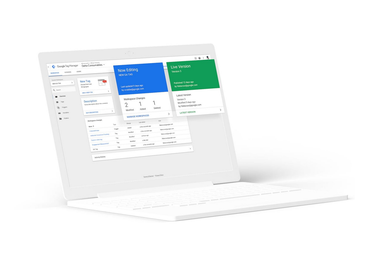 Screenshot from Google Tag Manager's homepage