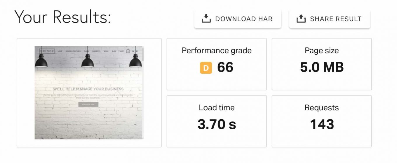 Test vitesse Demo Original Bridge
