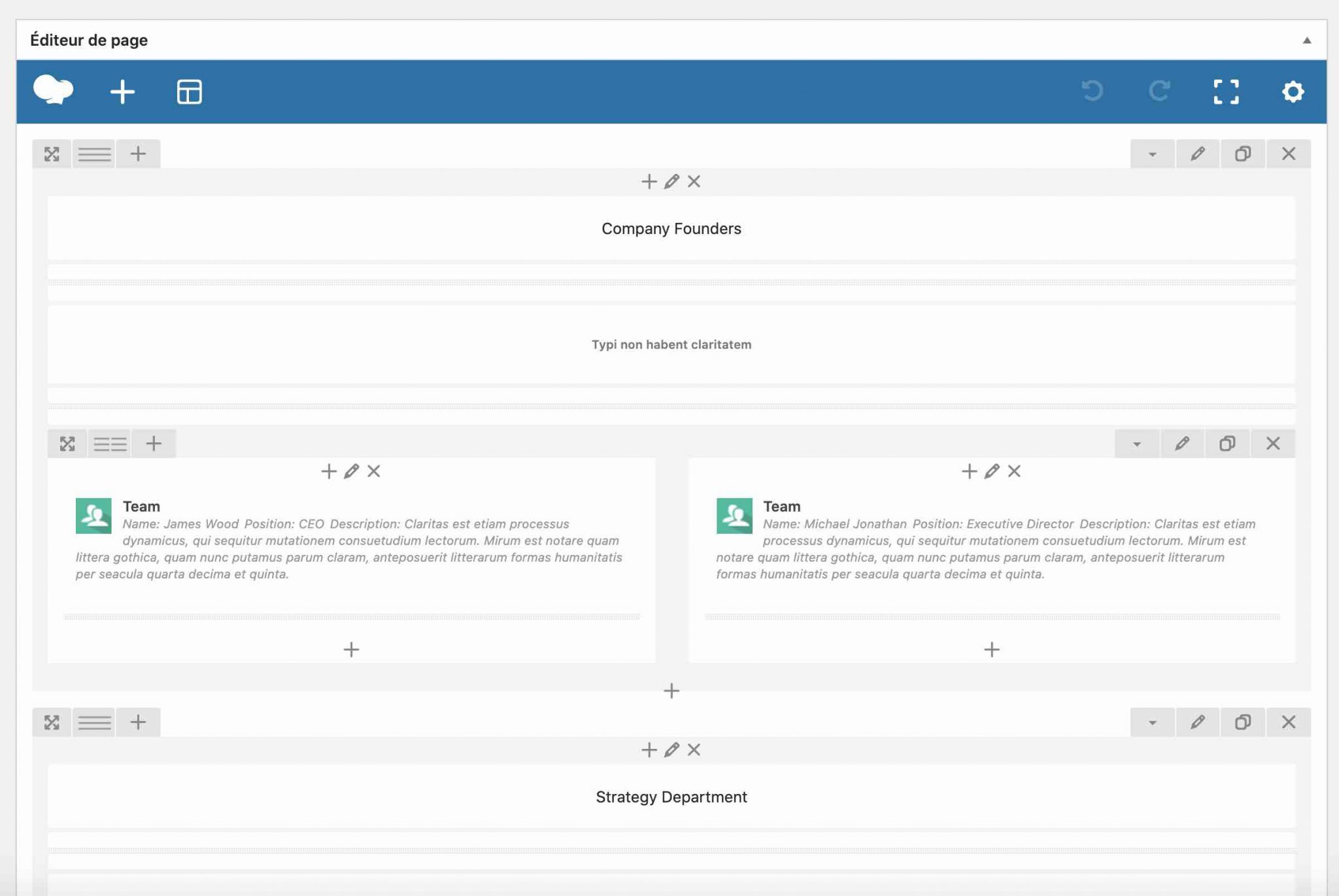 Edition back-office WPBakery