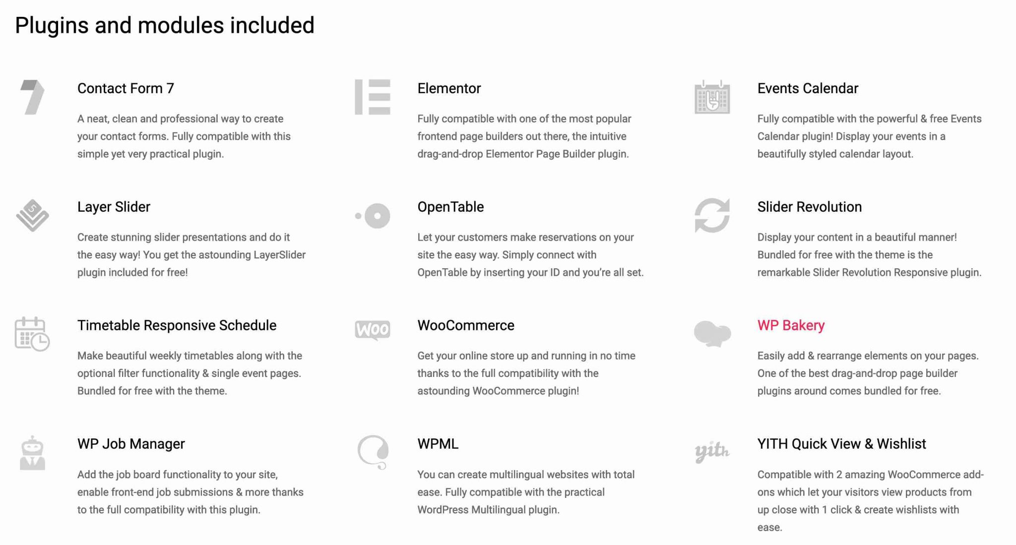 Plugins inclus avec Bridge