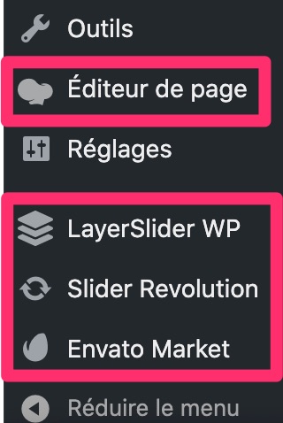 Réglages des extenions de Bridge
