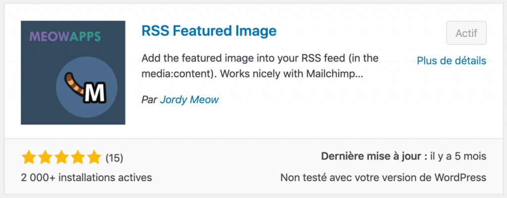 RSS Featured Image, pour afficher les images à la une à vos flux RSS WordPress