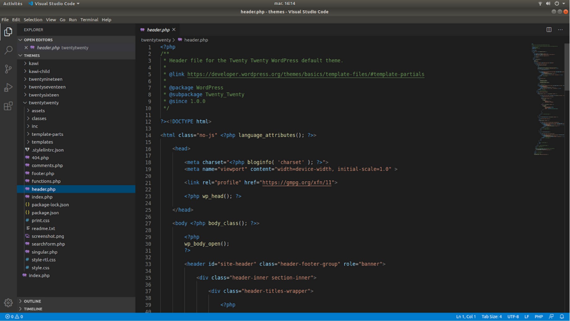 twenty twenty wordpress theme snippet insertion