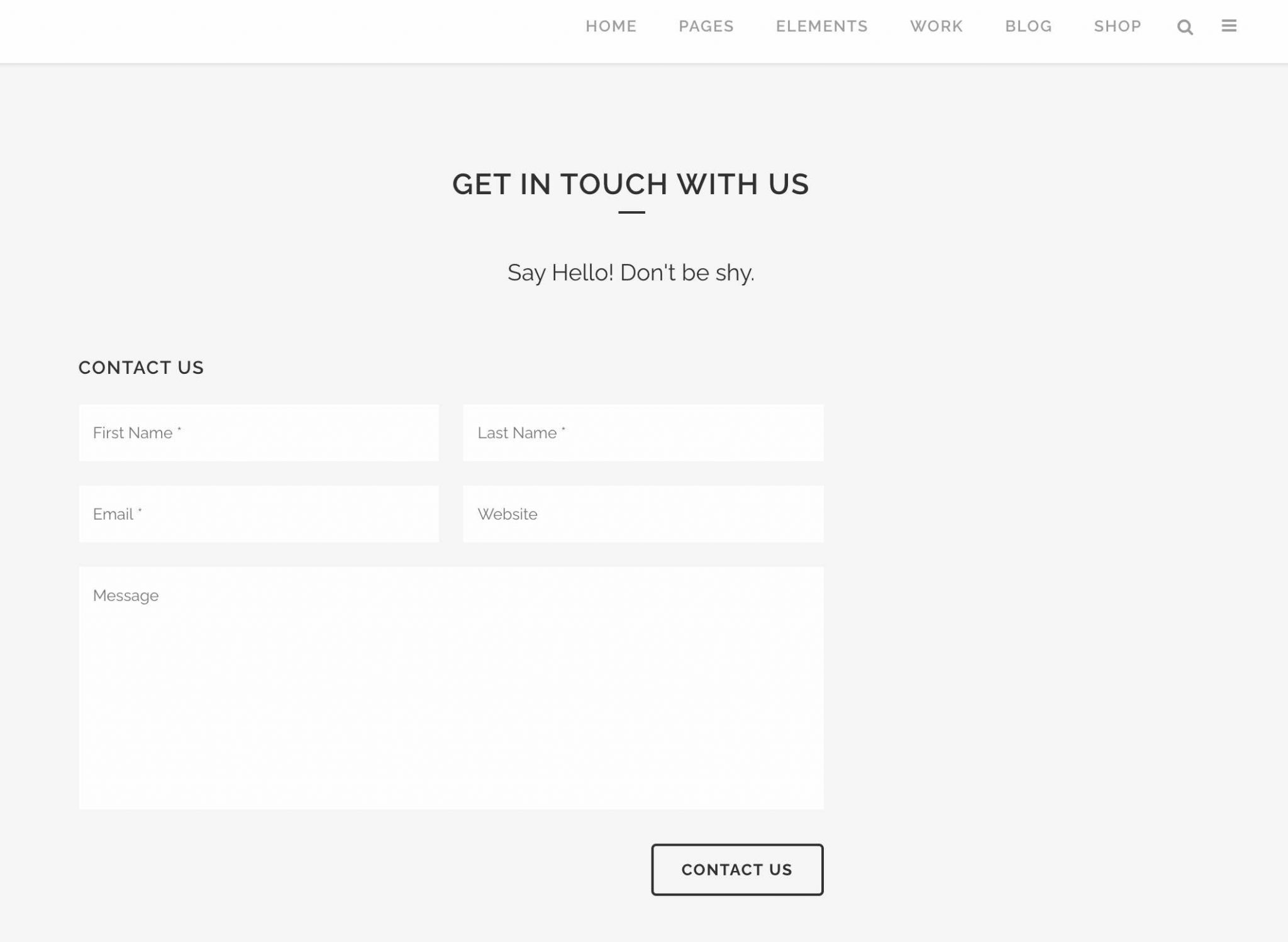 Le template de page Contact de Bridge