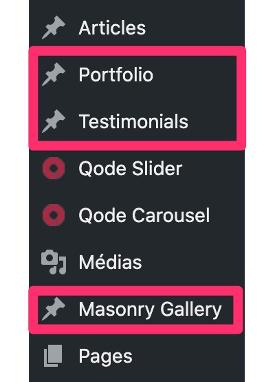Types de contenus personnalisés sur Bridge