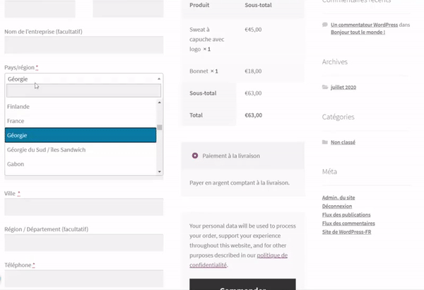 Le champ conditionnel côté front