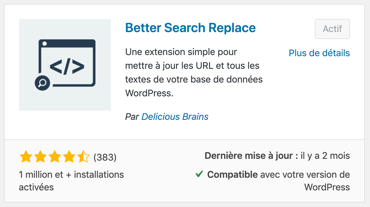 better search replace extension