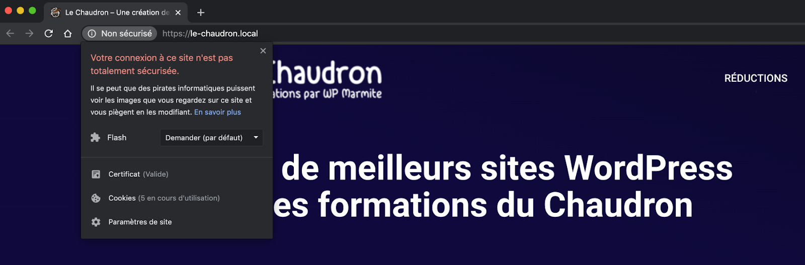 contenu non sécurisé sur WordPress