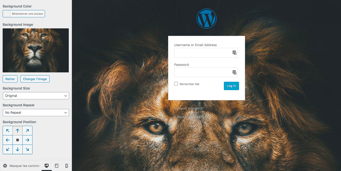 Personnalisez l'arrière plan de votre page de connexion au tableau de bord WordPress en insérant une image
