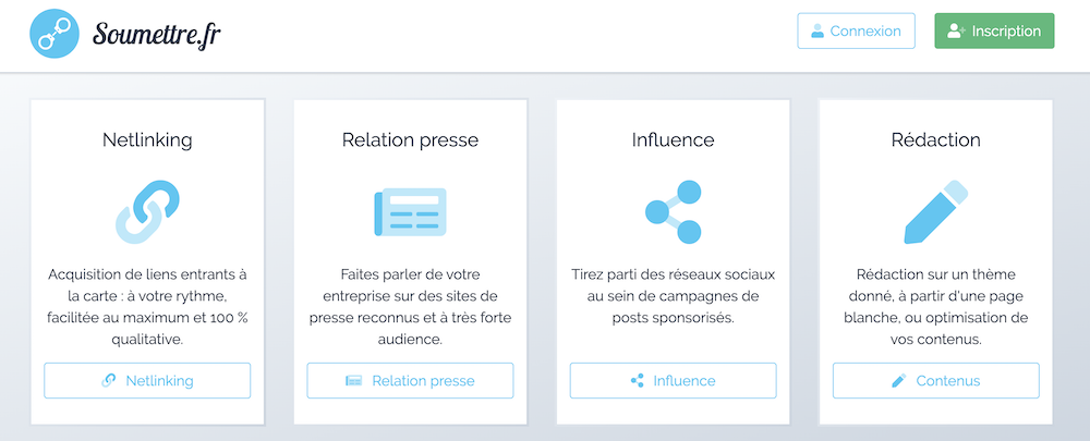 La plateforme soumettre.fr, pour obtenir des backlinks payants