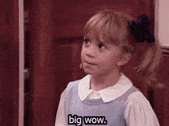 Little girl says big wow in a gif