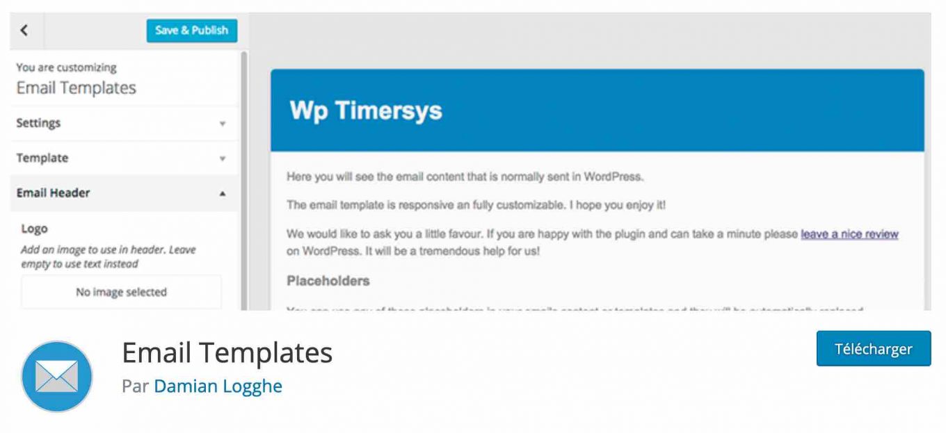 L'extension Email Templates sur le répertoire officiel