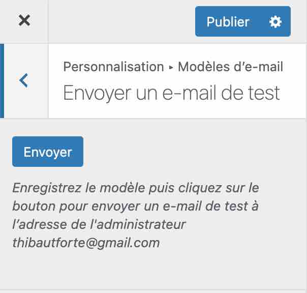 Envoyer un e-mail de test
