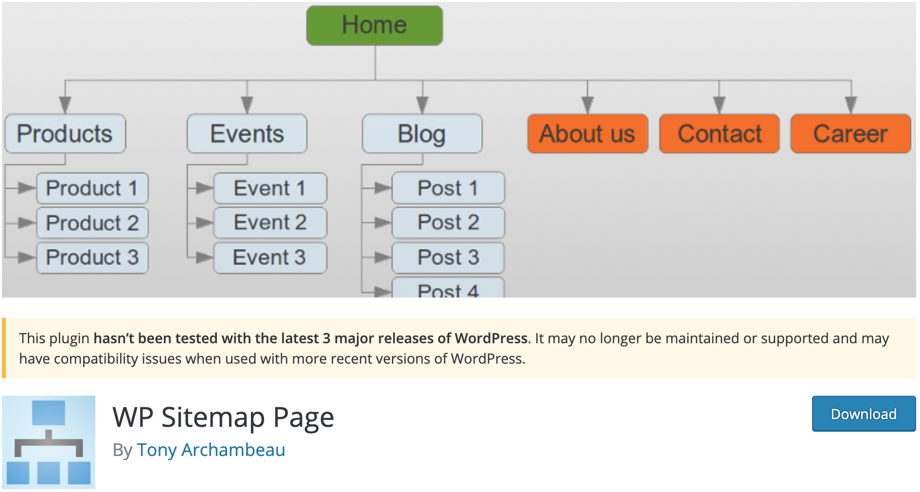 WP Sitemap Page plugin on WordPress official directory