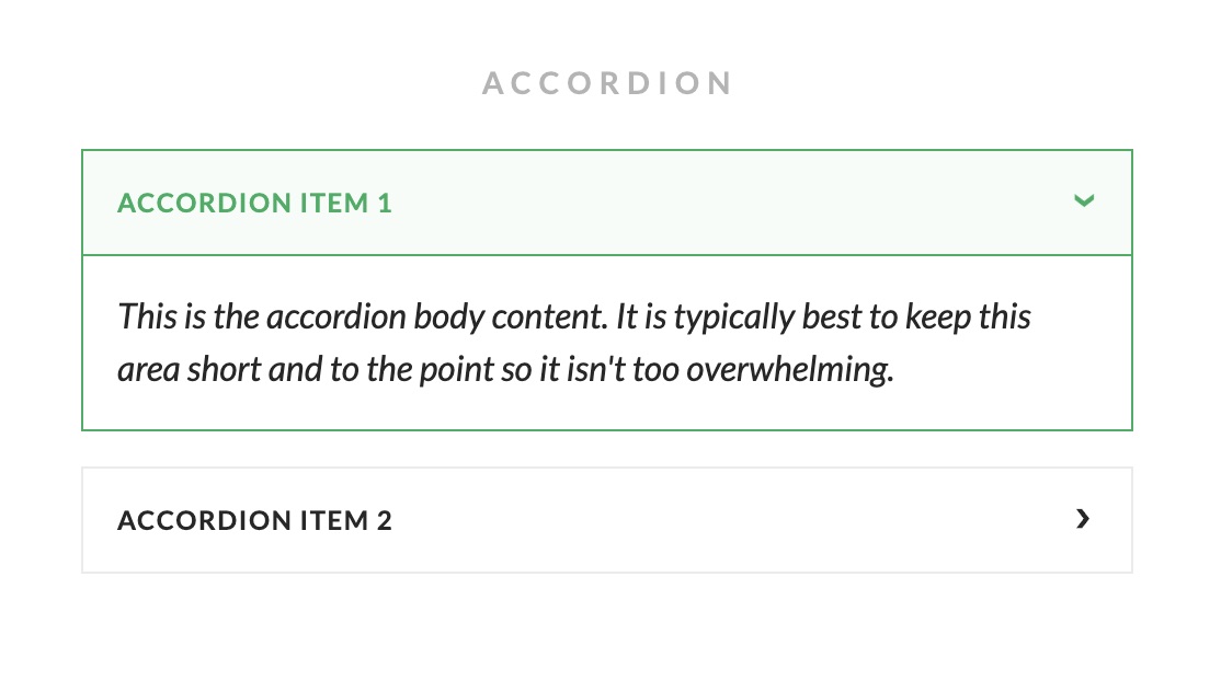Accordion item from X theme