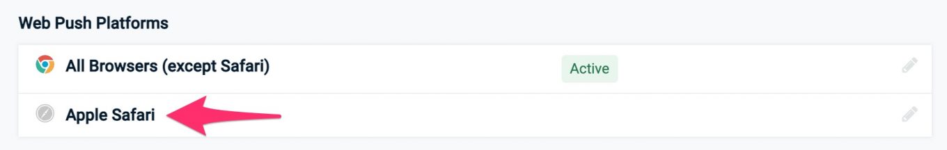 Notifications push sur Safari