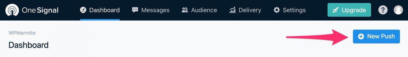 Bouton New Push de OneSignal