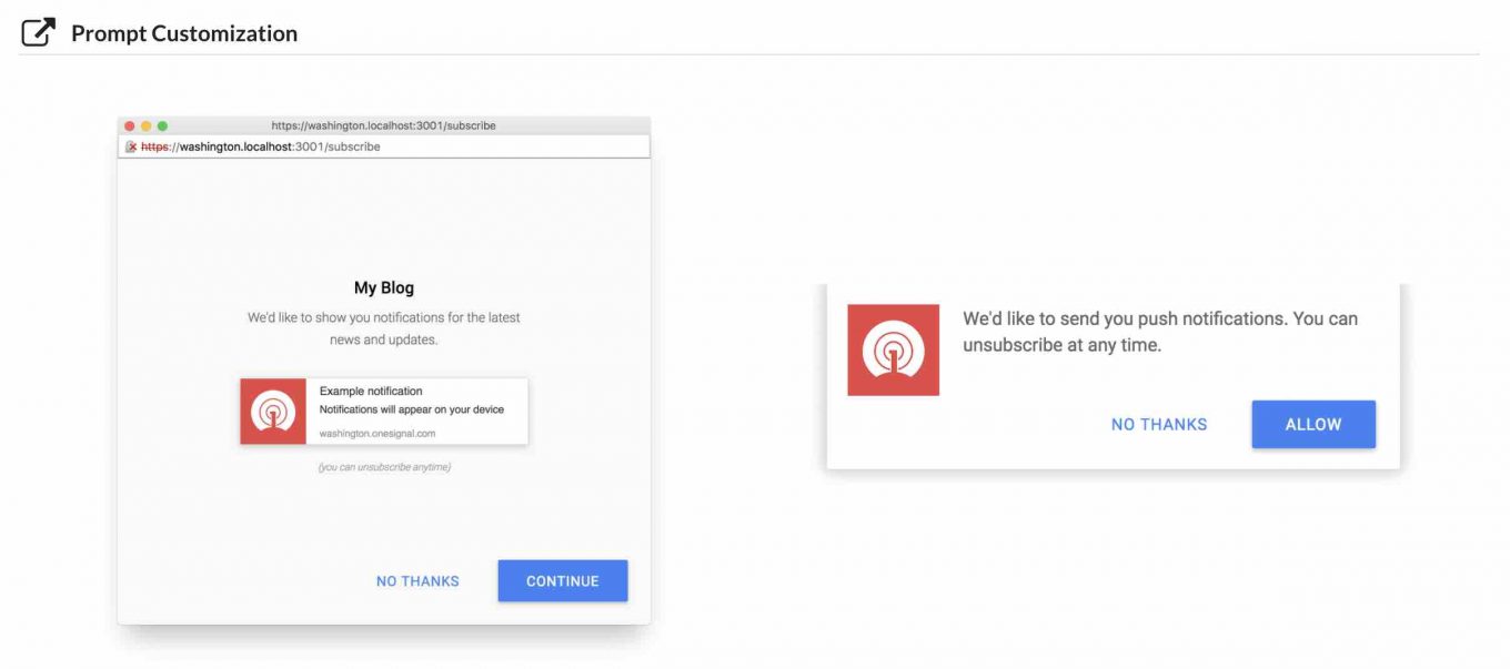 Personnalisation rapide du HTTPS sur OneSignal