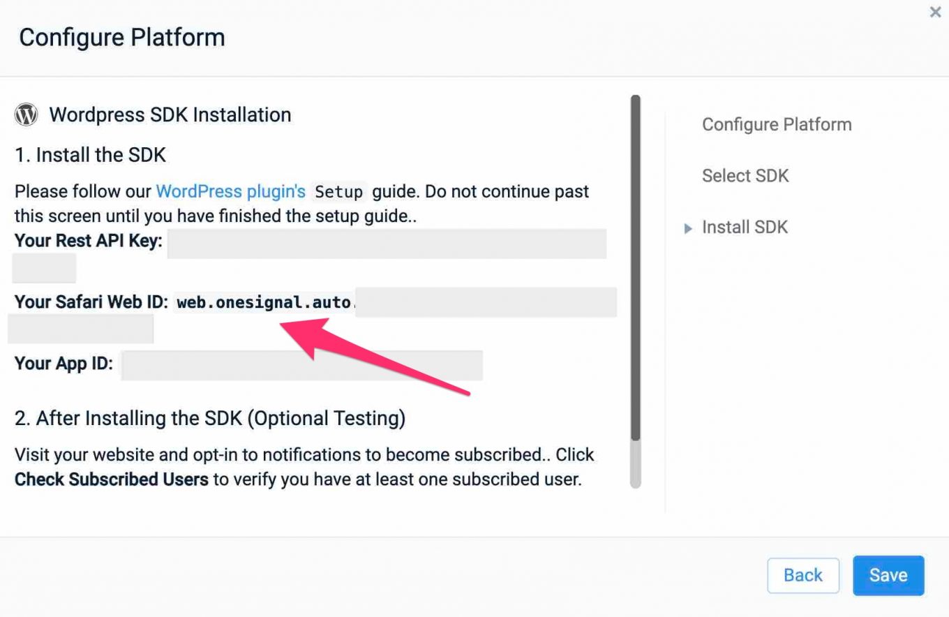 Clé API pour Safari