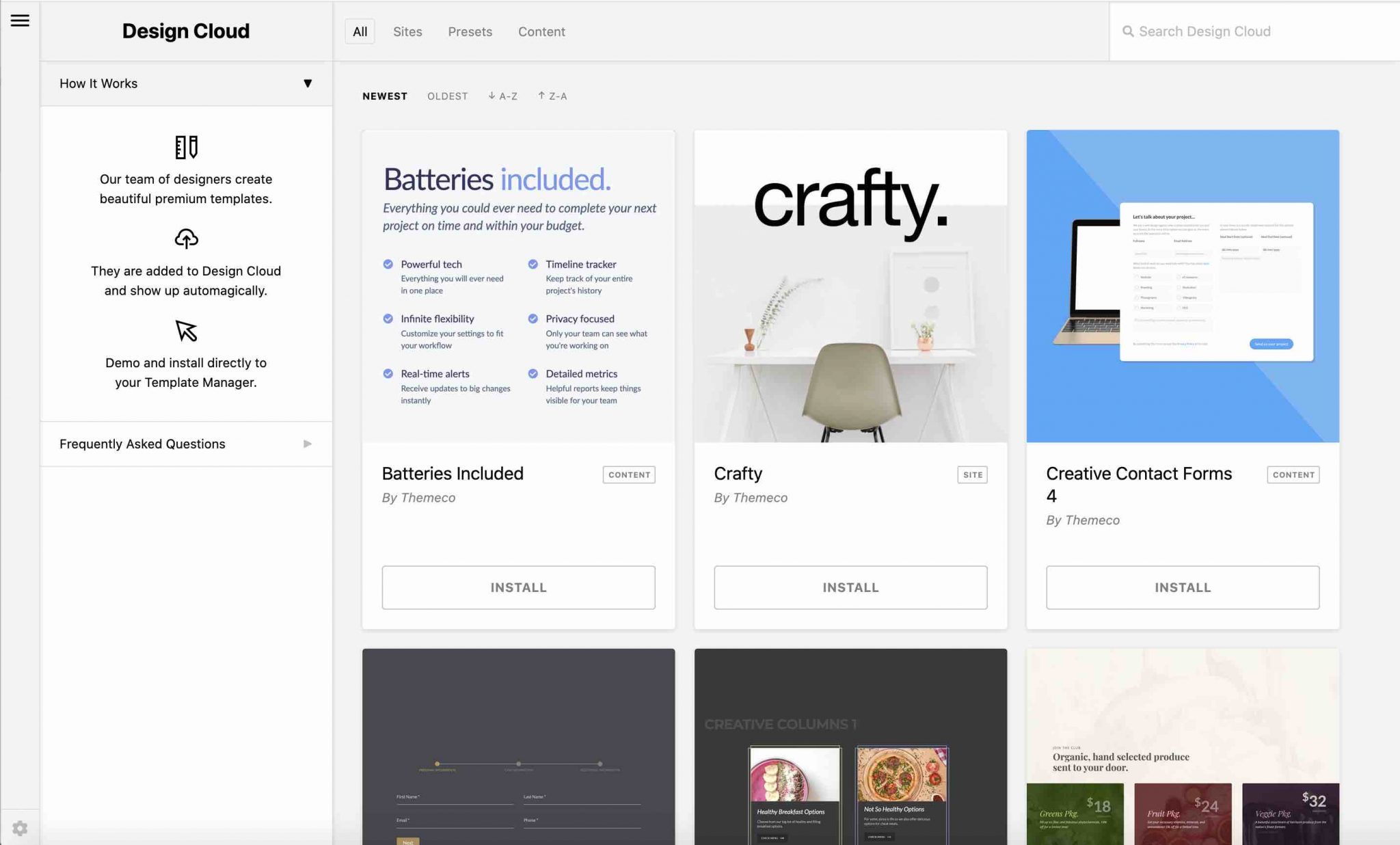 Design Cloud from X theme settings