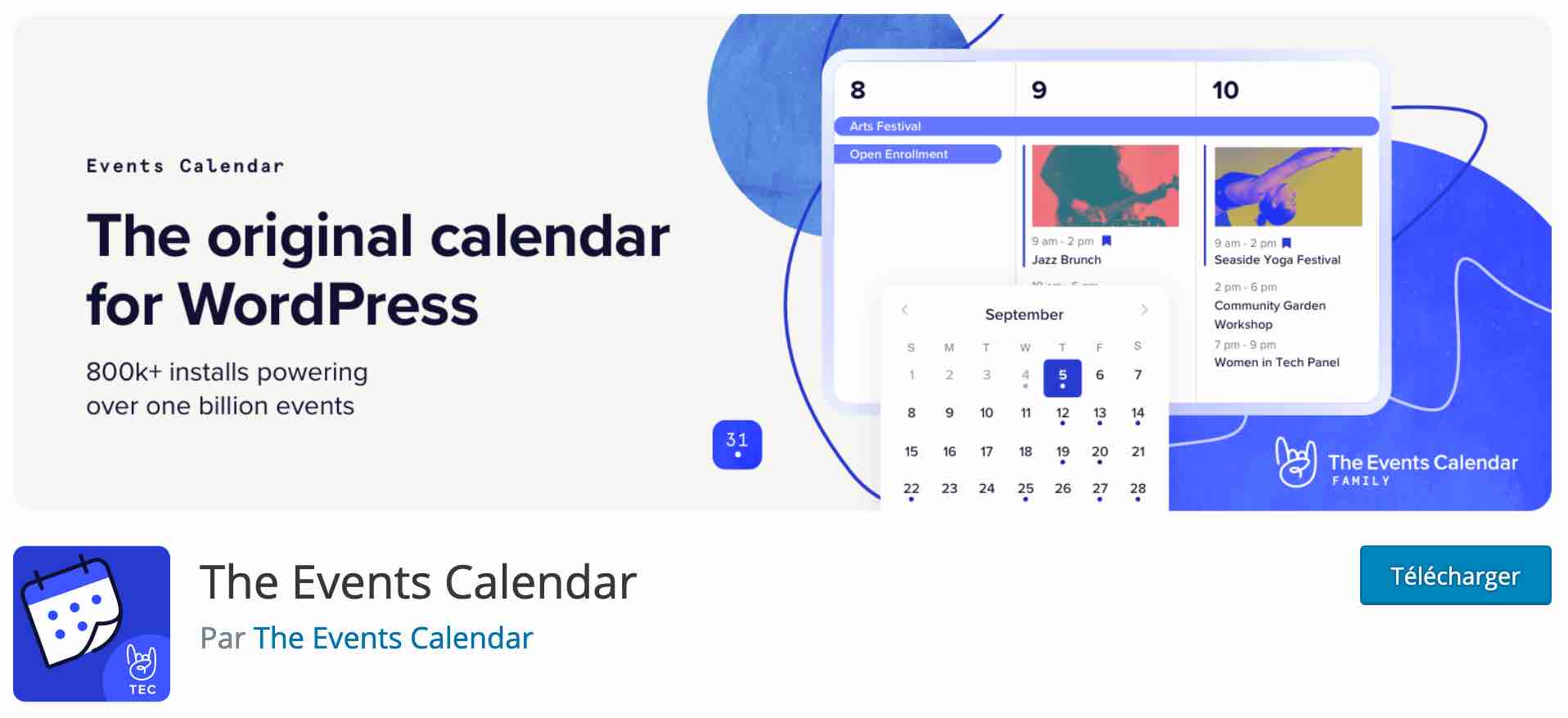 The Events Calendar est l'un des plugins les plus célèbres d'inscription à un événement sur WordPress