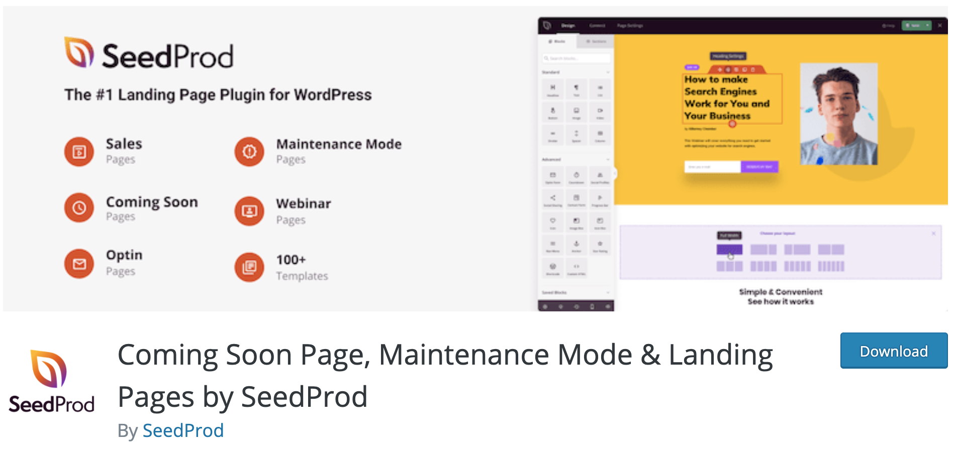 Plugin Coming Soon Page & Maintenance Mode by SeedProd on WordPress official repository