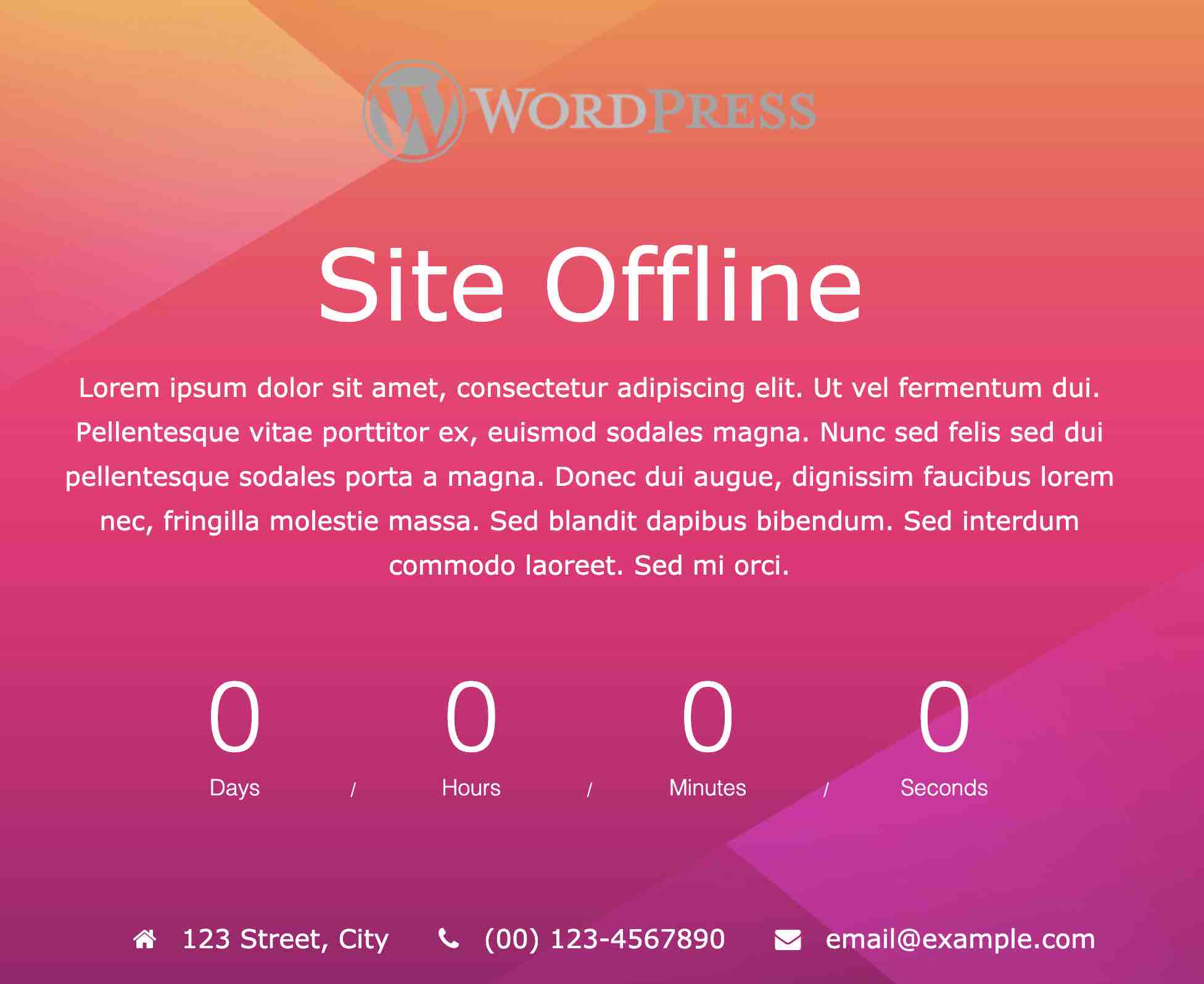 Classic design of a page of the plugin Site Offline Or Coming Soon Or Maintenance Mode