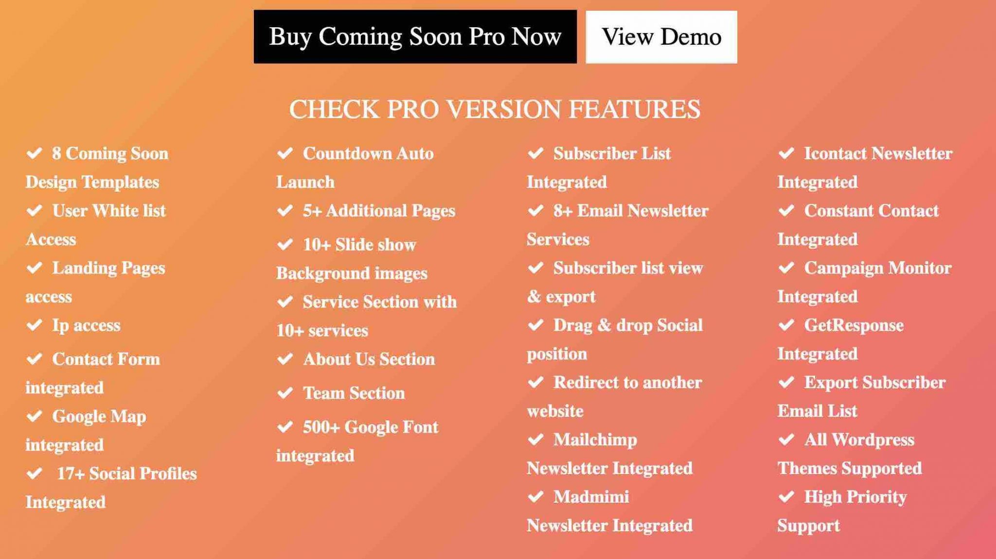 Buy Coming Soon Pro Now button on the plugin Site Offline Or Coming Soon Or Maintenance Mode