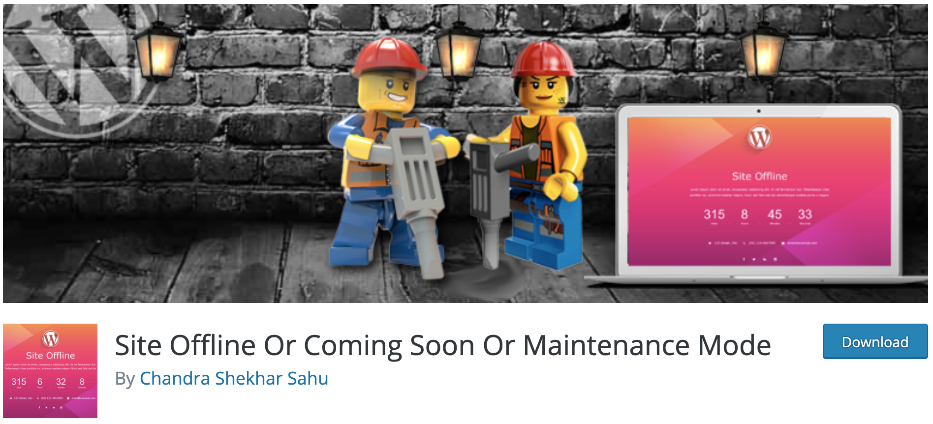 Plugin Site Offline Or Coming Soon Or Maintenance Mode on WordPress official directory