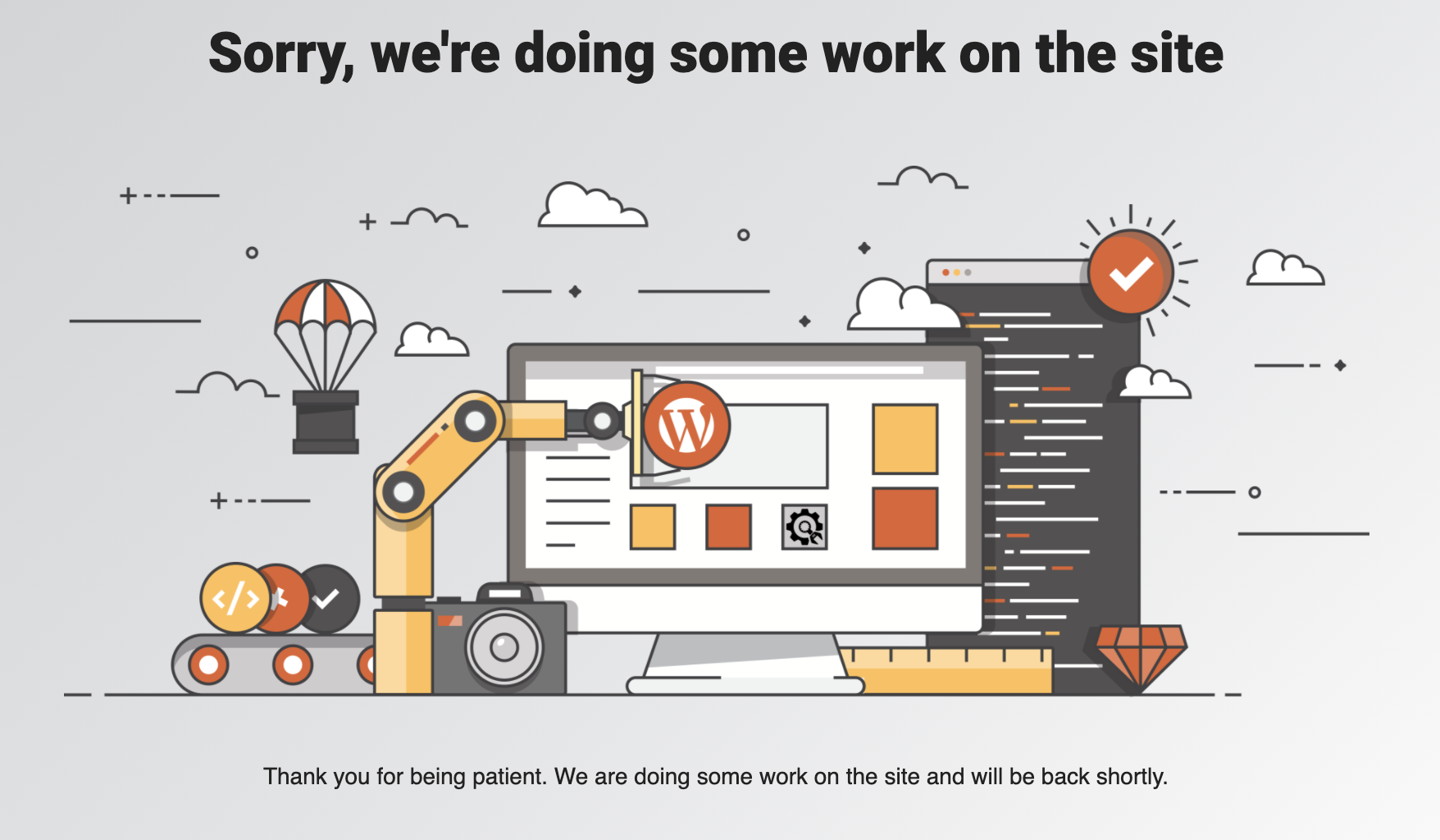 Example of a page made with the plugin Under Construction