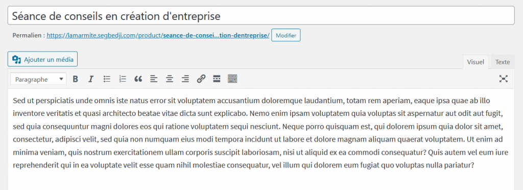 Personnalisation des informations sur les réservations