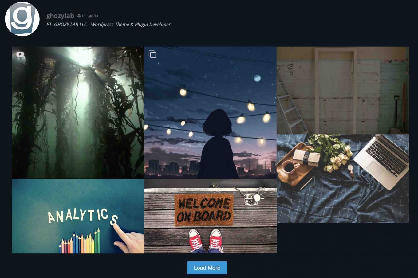 Intégration en page de Gallery for Social Photo