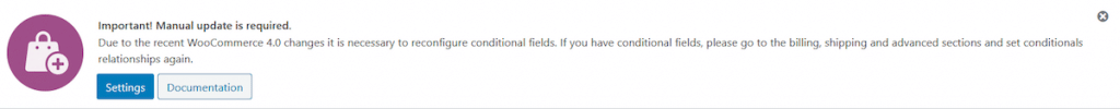 Re-configurer les paramètres des champs conditionnels après l’activation de Checkout Manager for WooCommerce