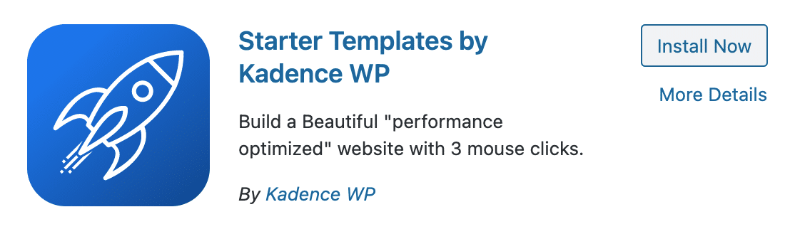 Starter Templates by Kadence WP to install on WordPress