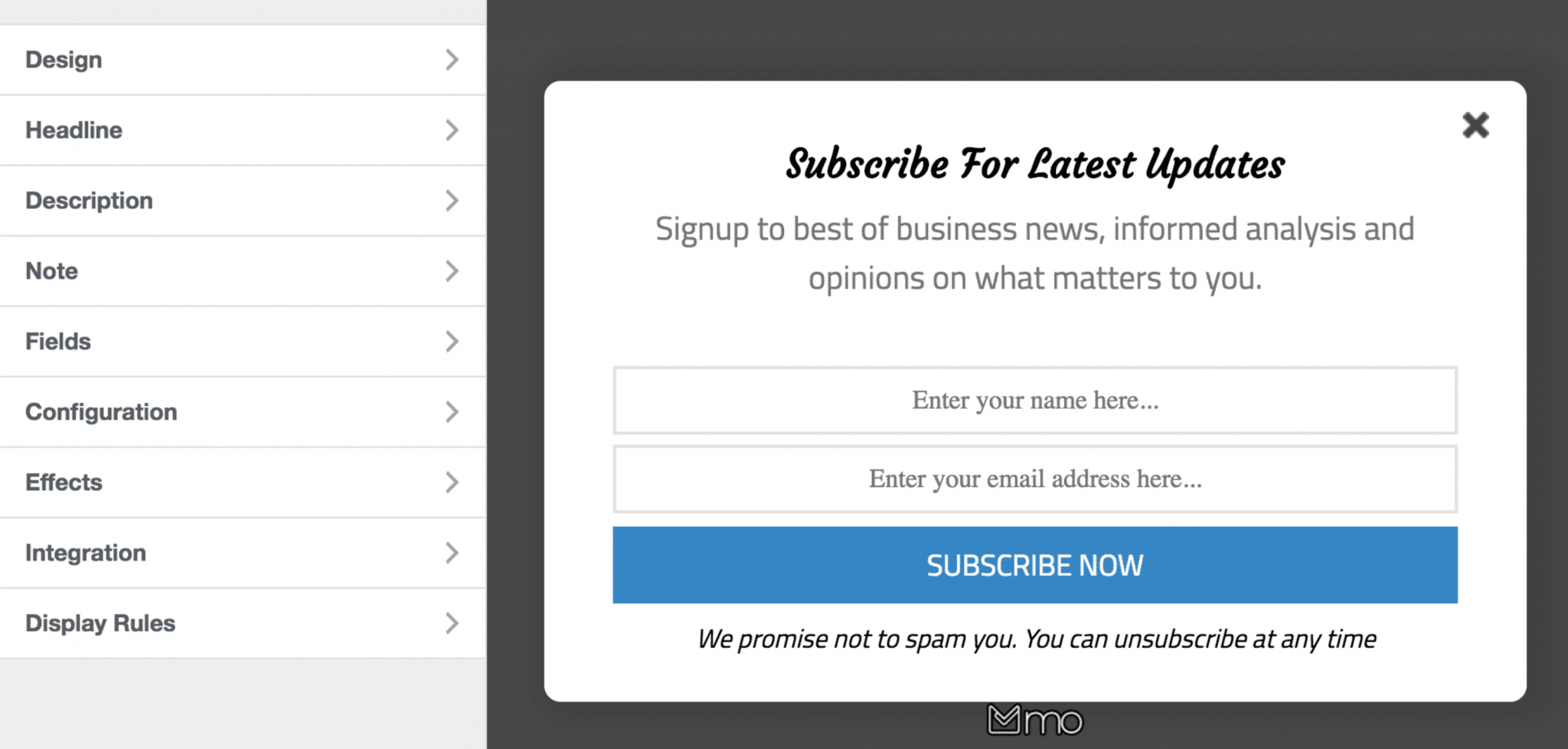 MailOptin customization