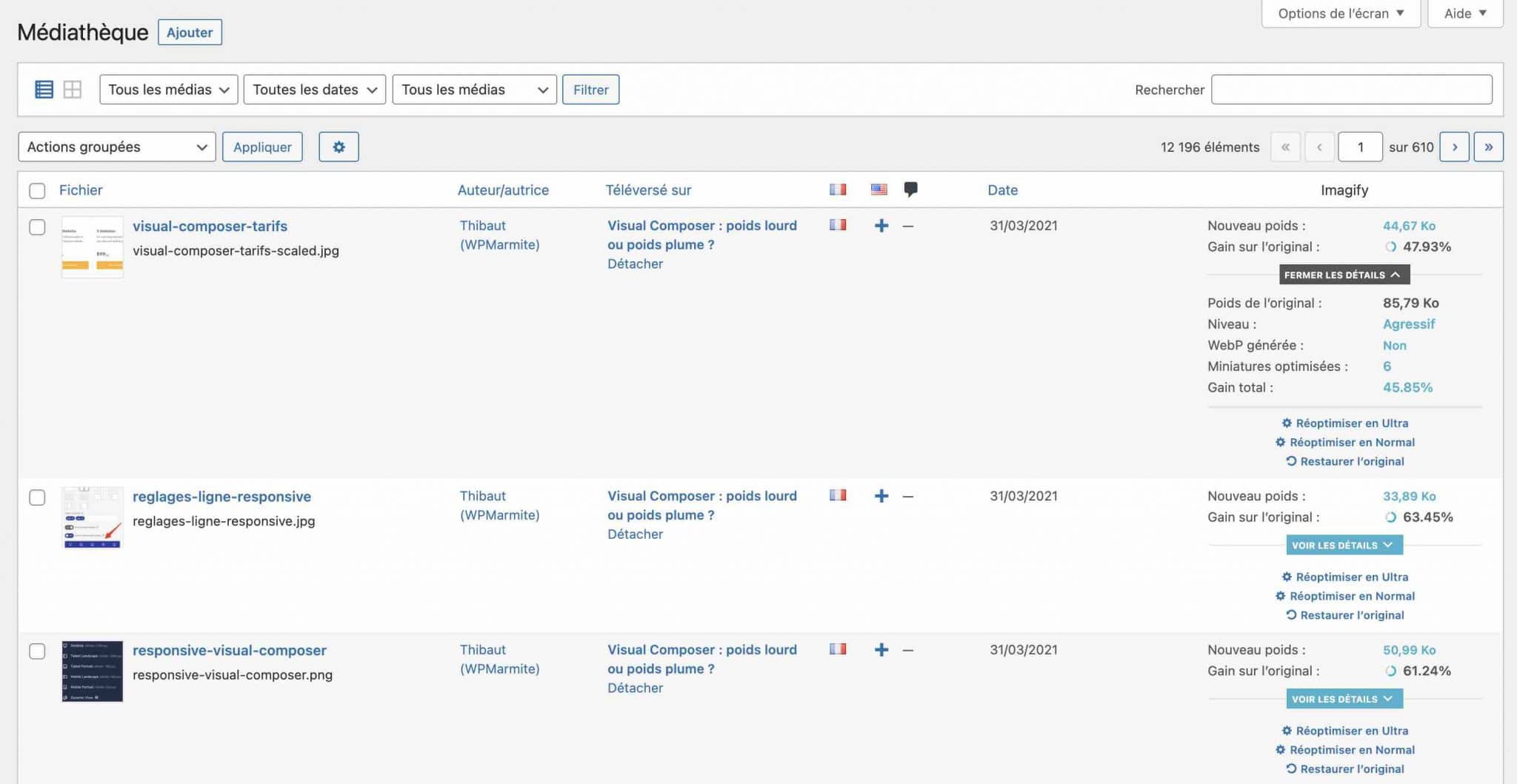 Optimisation au cas par cas des images avec Imagify sur WordPress