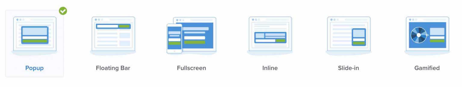 Main types of OptinMonster forms