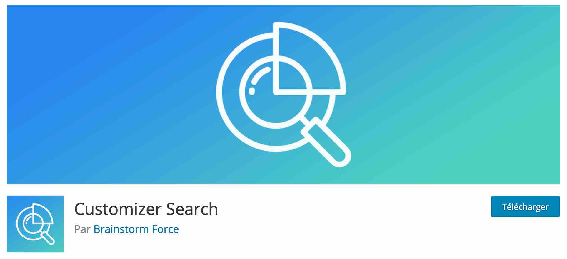 Customizer Search permet d'ajouter une barre de recherche à l'Outil de personnalisation de WordPress.