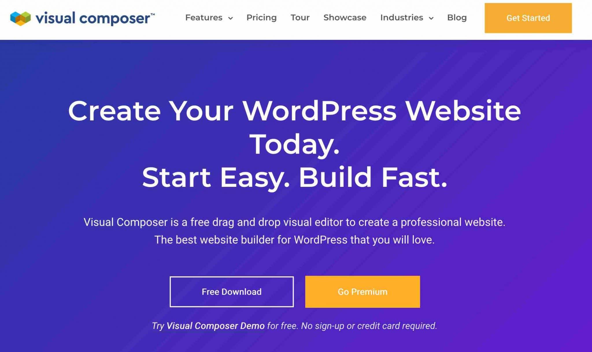 Visual Composer official website homepage.
