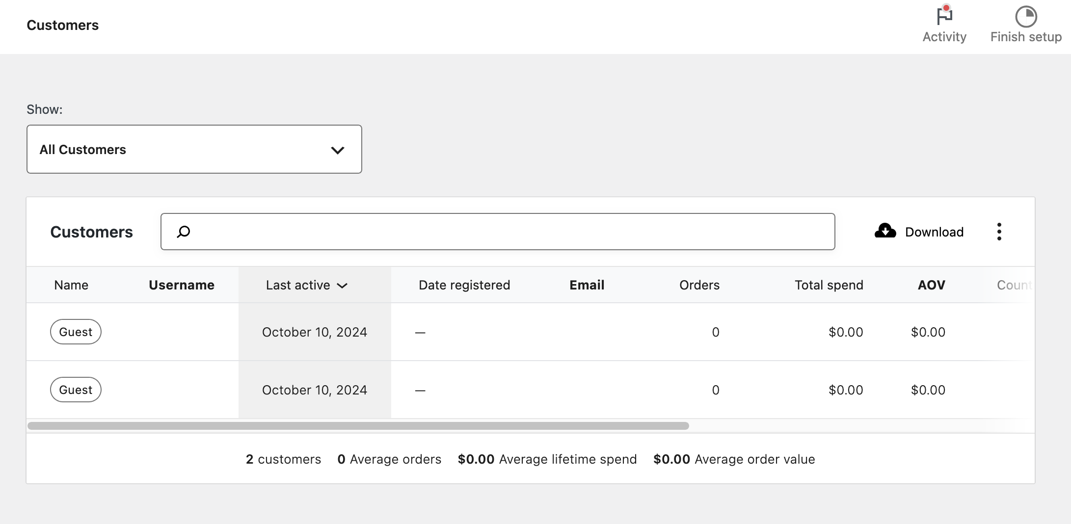 Customer details on WooCommerce.