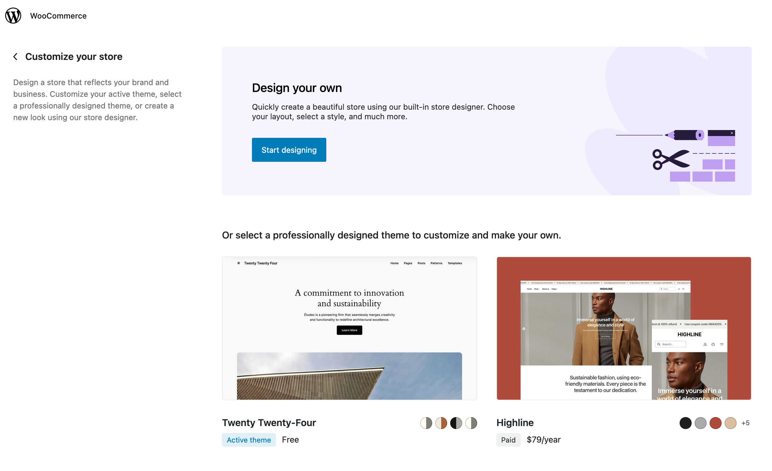 Designing your WooCommerce store.