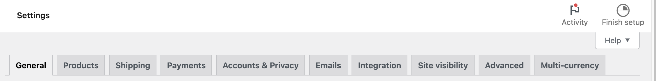 The WooCommerce settings menu offers 10 tabs for configuring various options.
