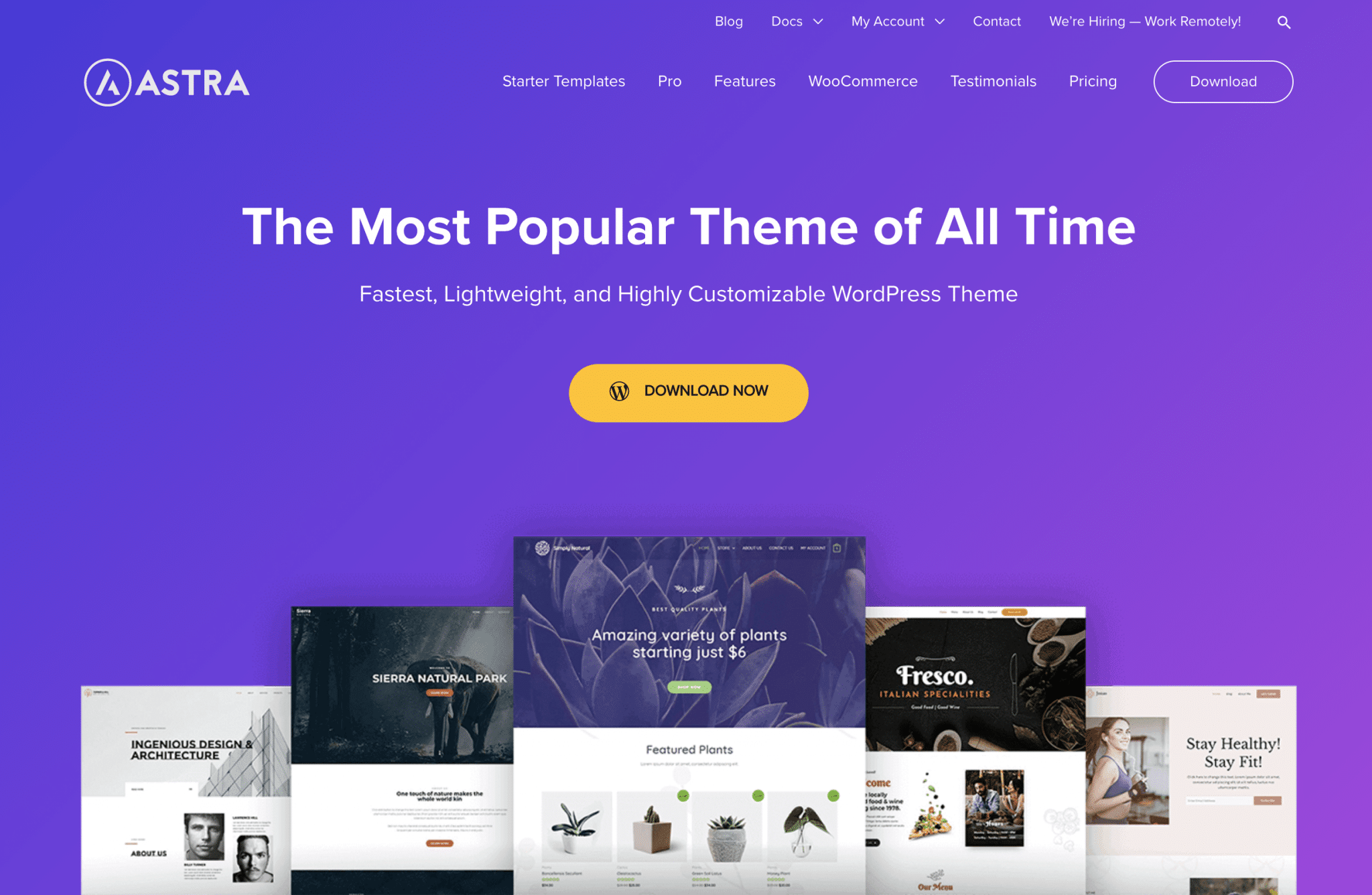 Astra theme offers landing pages options for your WordPress site.