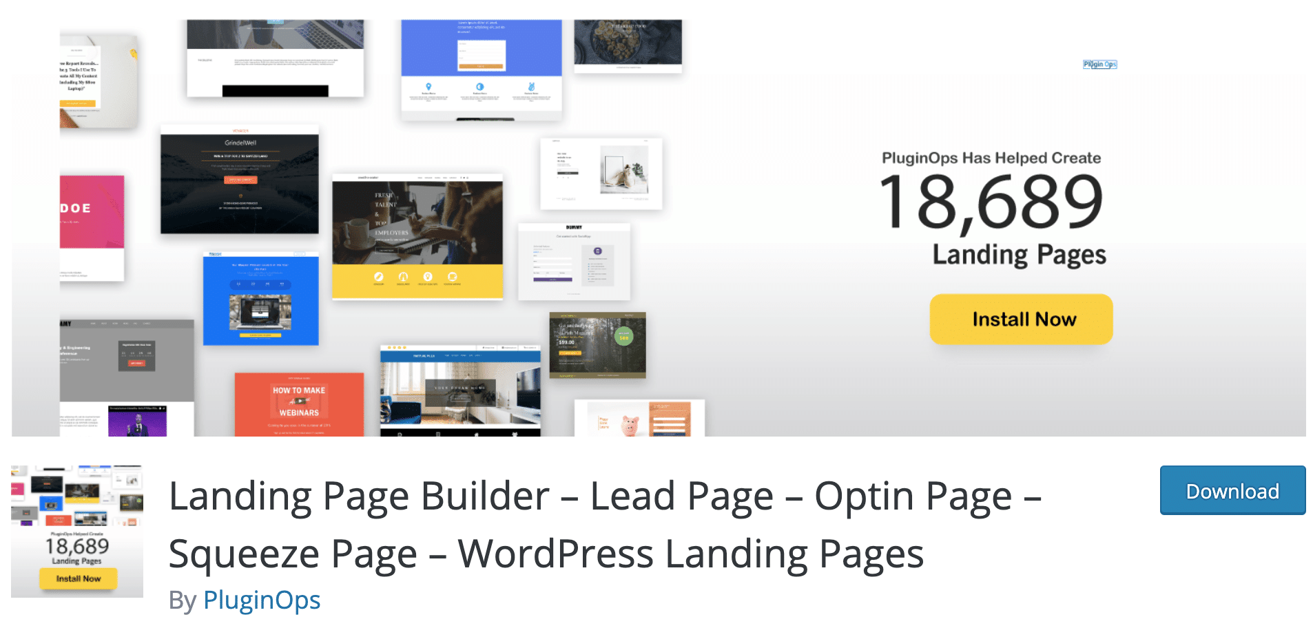Landing Page Builder plugin to download on the WordPress official directory.