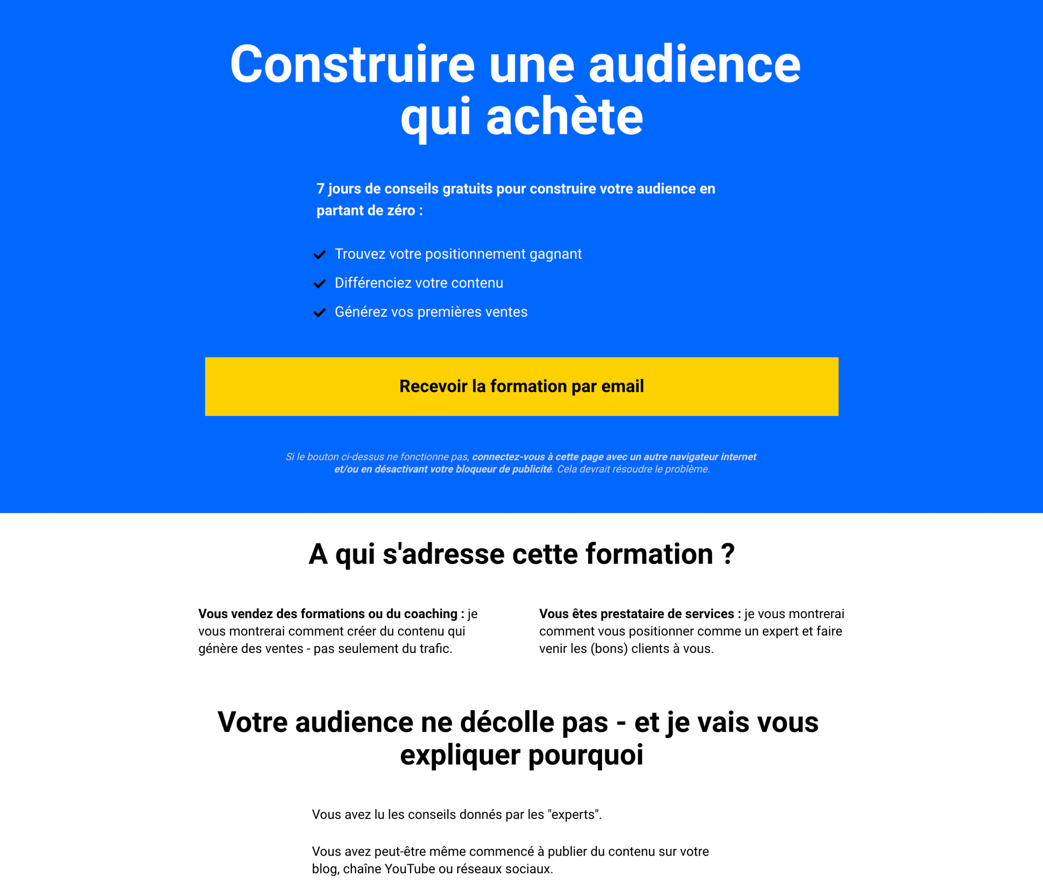 L'appel à l'action sur une Landing Page doit se détacher nettement du reste de la page.