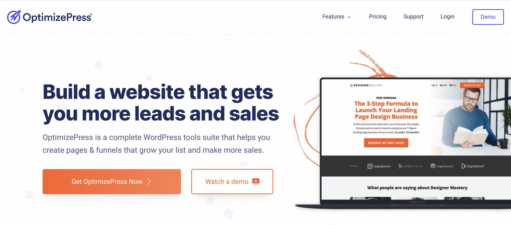 L'extension OptimizePress sur WordPress.