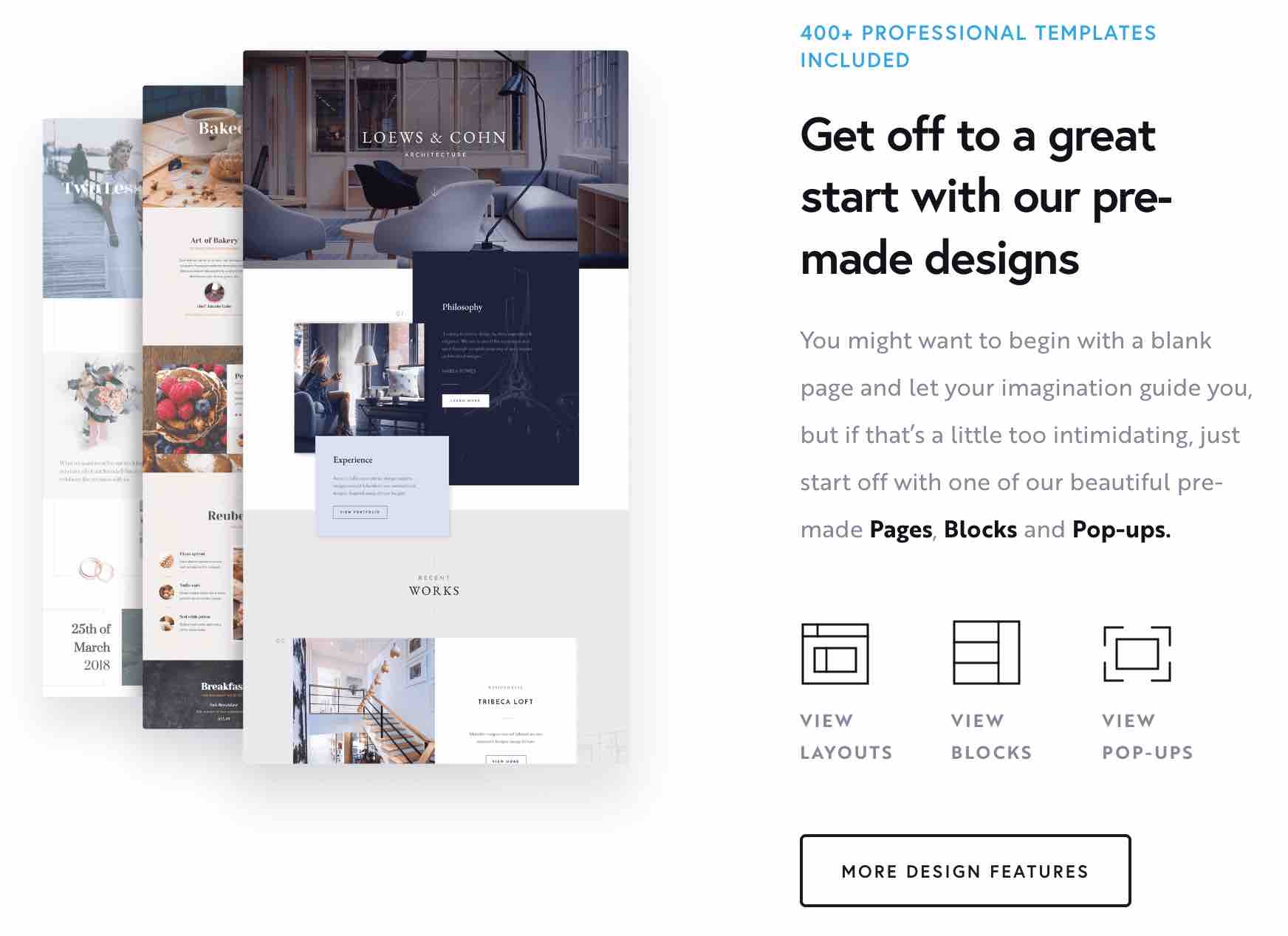 Page d'accueil du page builder Brizy sur WordPress.