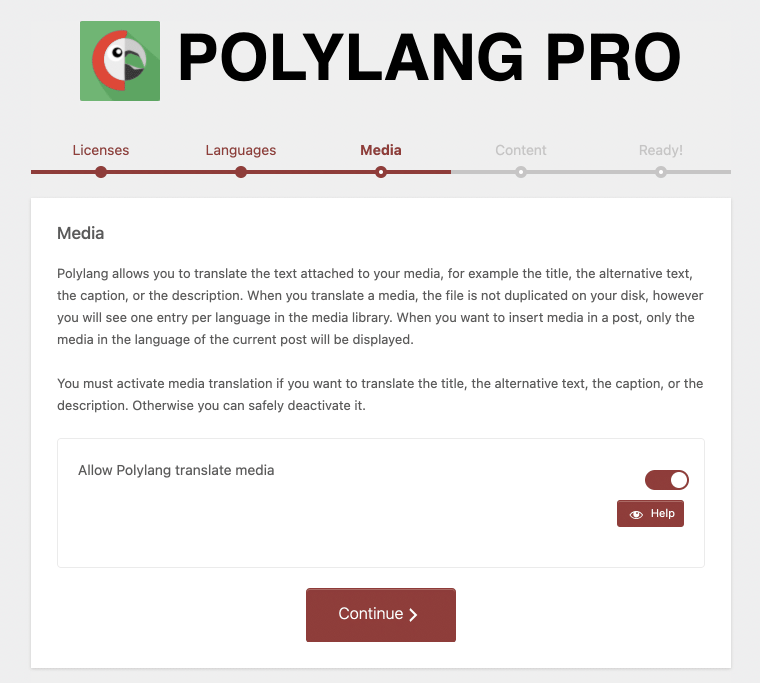 Allow Polylang to translate media or not.